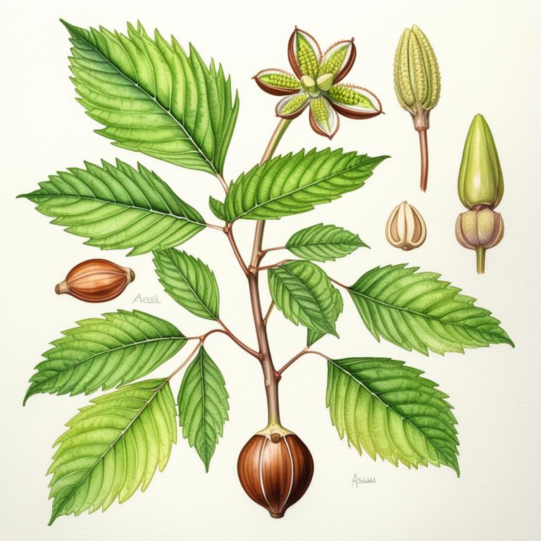 aesculus hippocastanum botanical illustration