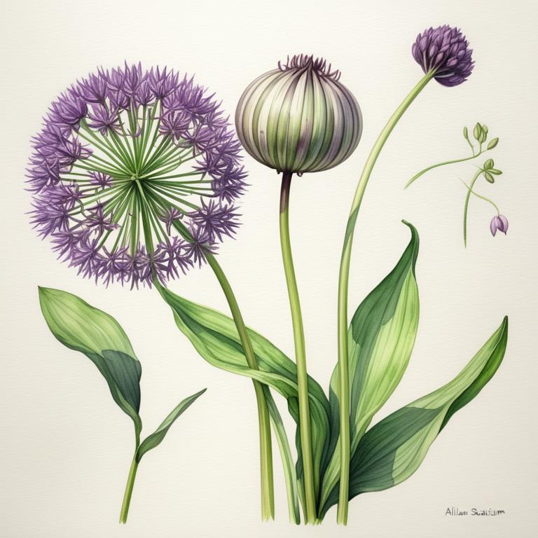 allium sativum botanical illustration