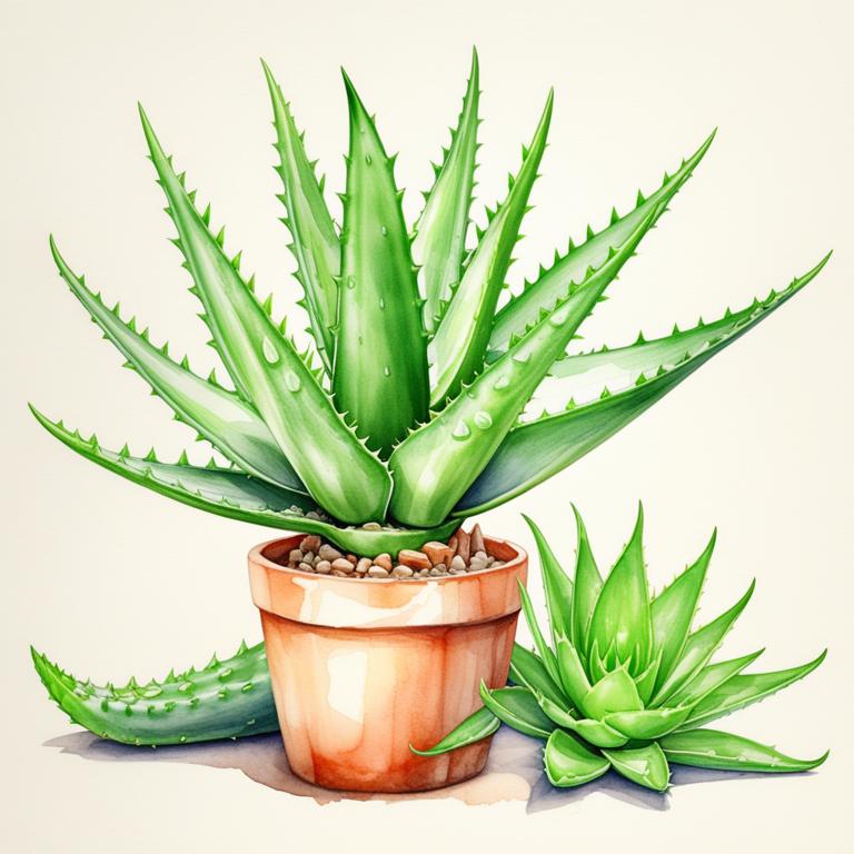 aloe vera botanical illustration