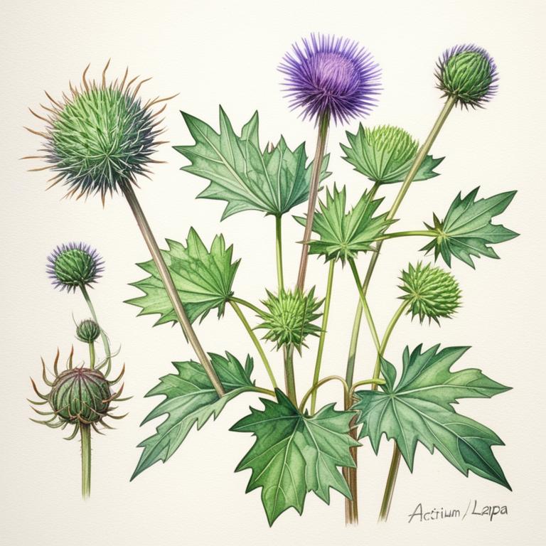 arctium lappa botanical illustration