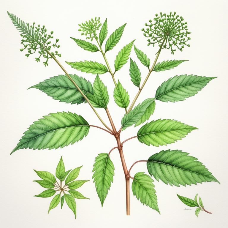 azadirachta indica botanical illustration