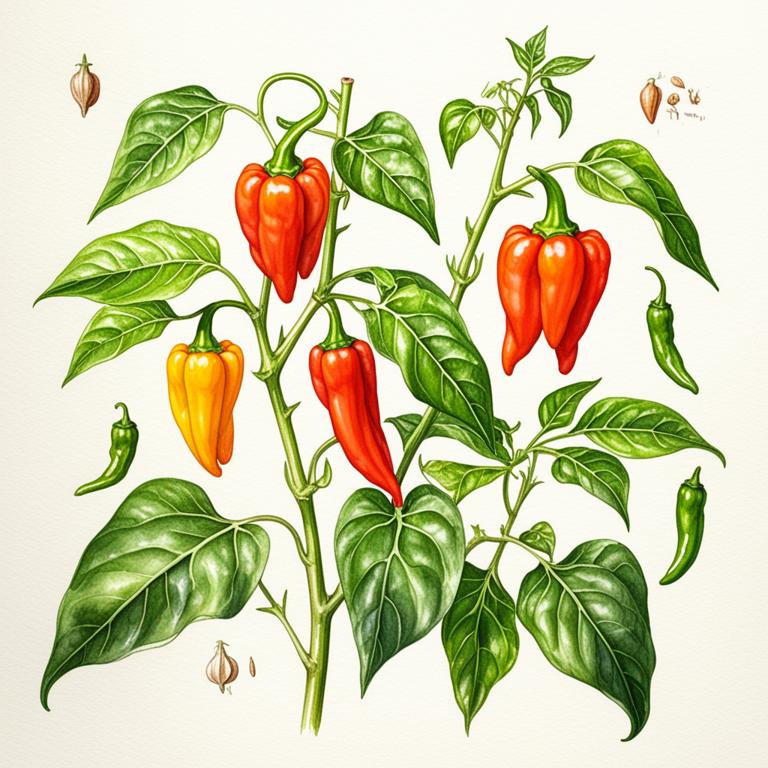 capsicum annuum botanical illustration