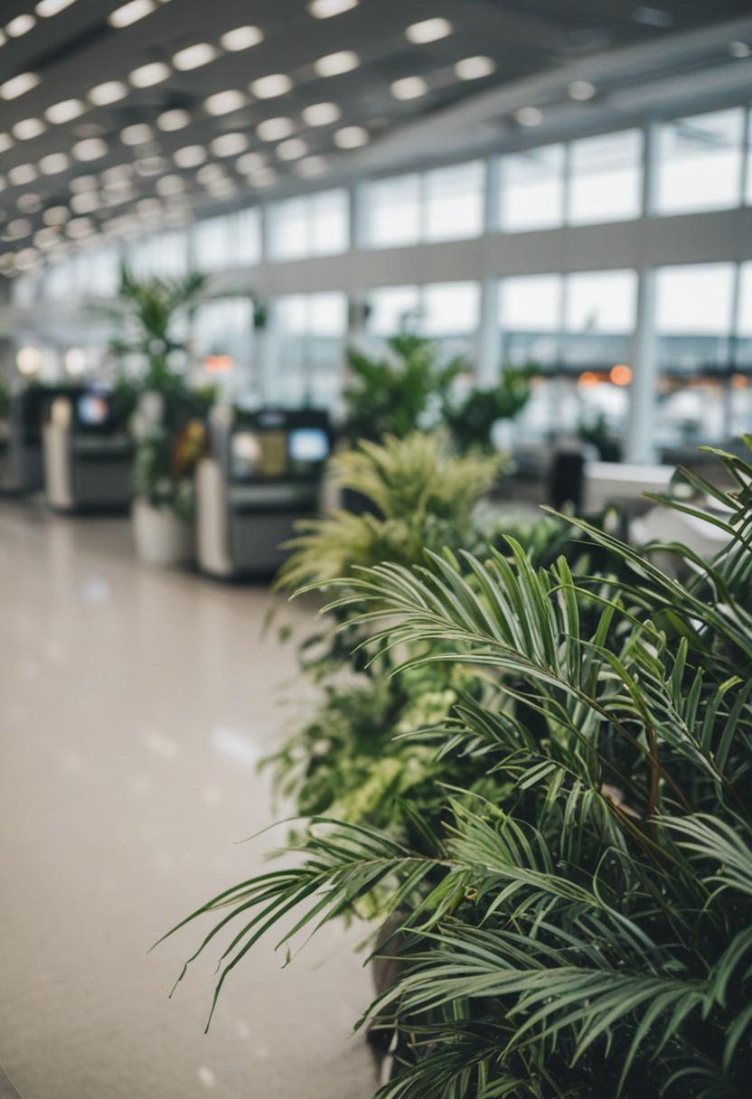 Airport-inspired greenery with sleek, modern plant arrangements.