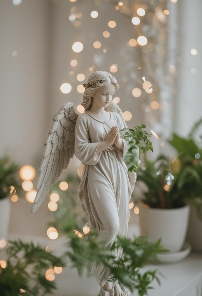 Serene angel-inspired plant arrangement.
