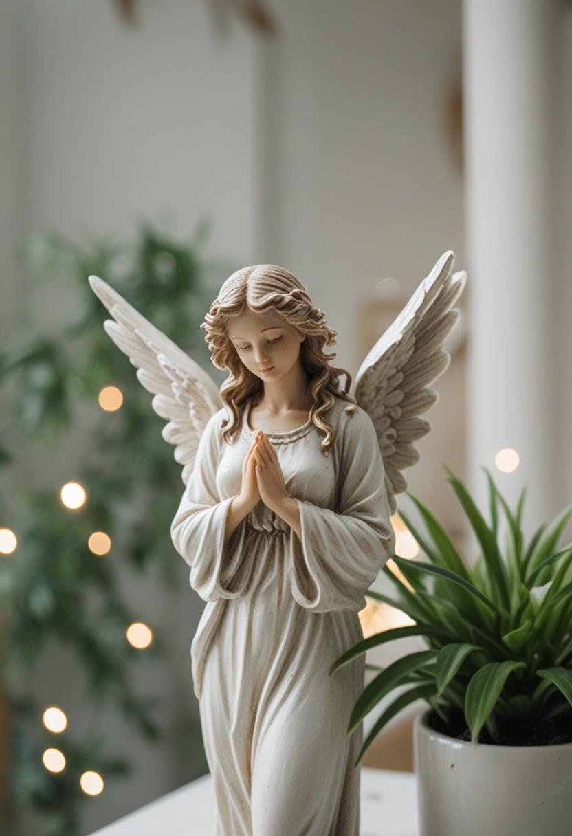 Serene angel-inspired plant arrangement.