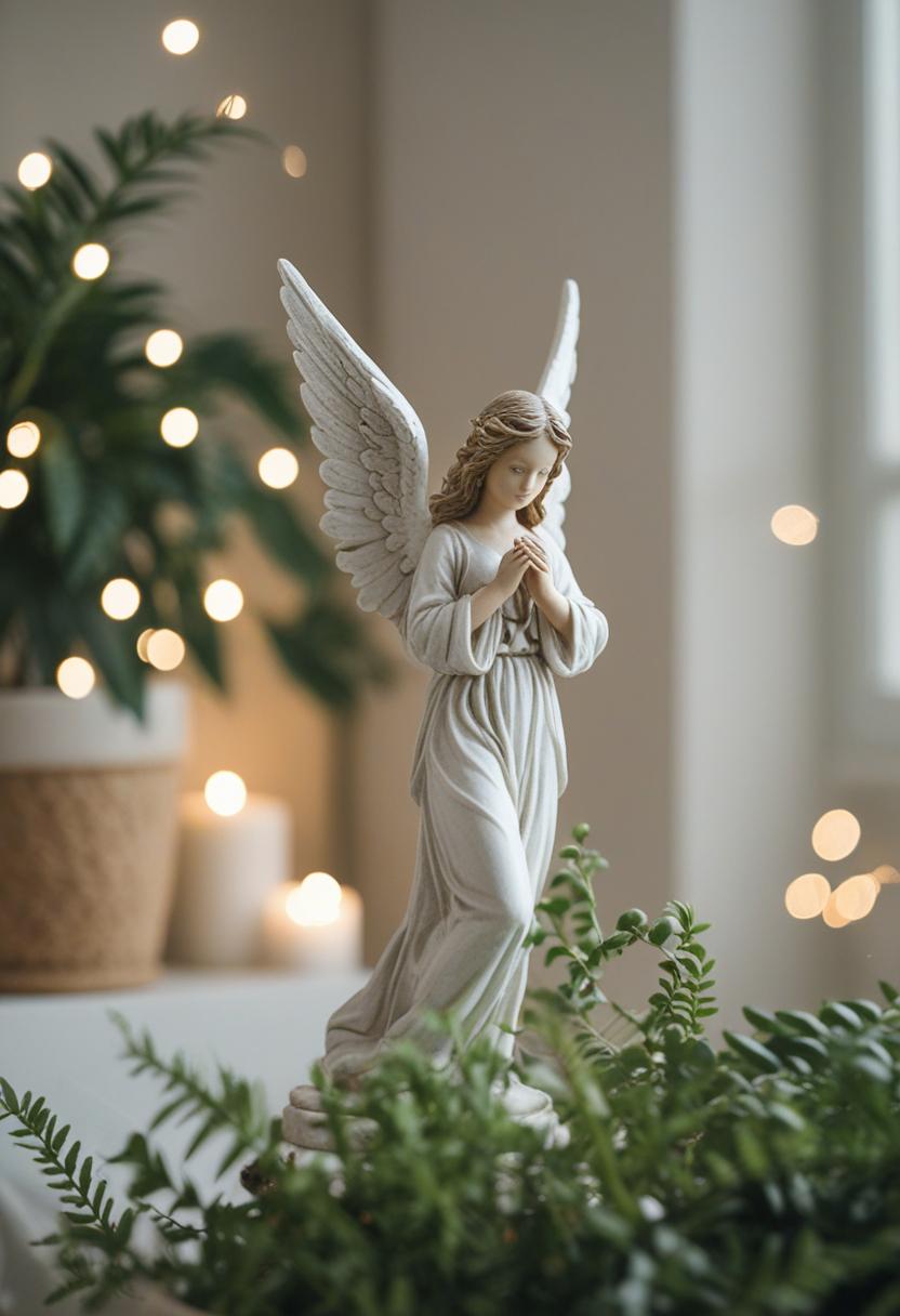 Serene angel-inspired plant arrangement.
