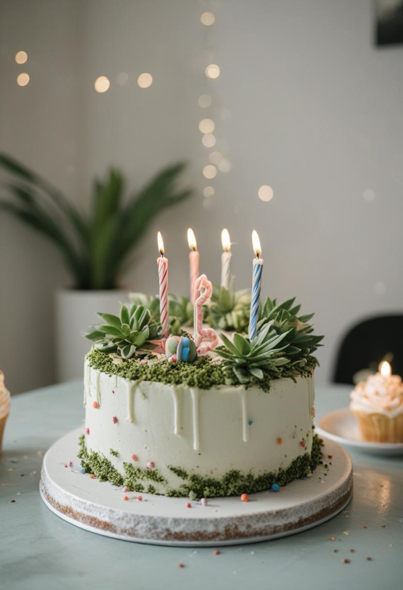 Birthday cake aesthetic plants.