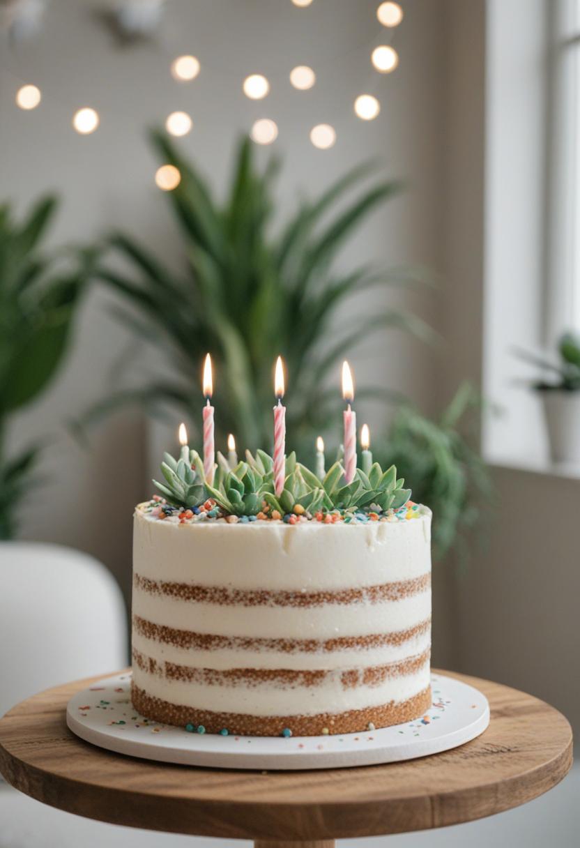 Birthday cake aesthetic plants.