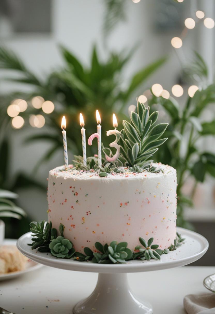 Birthday cake aesthetic plants.