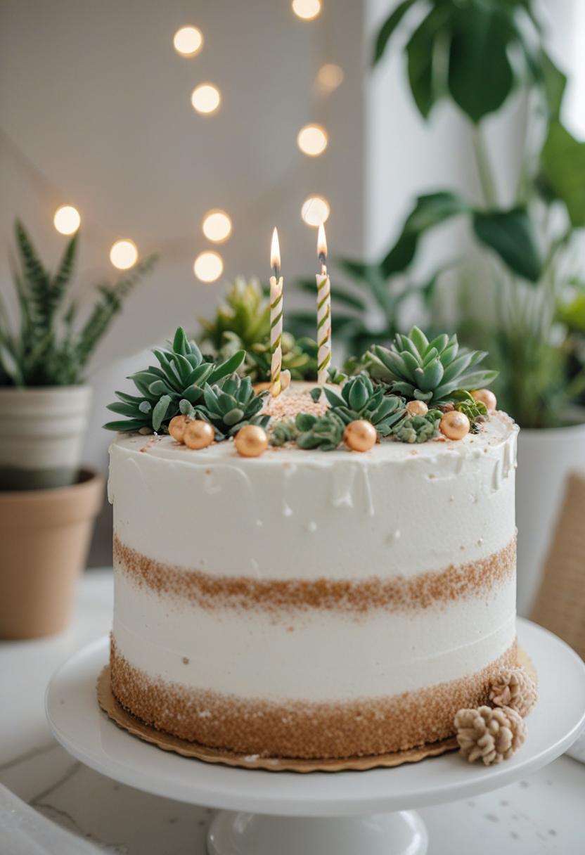 Birthday cake aesthetic plants.