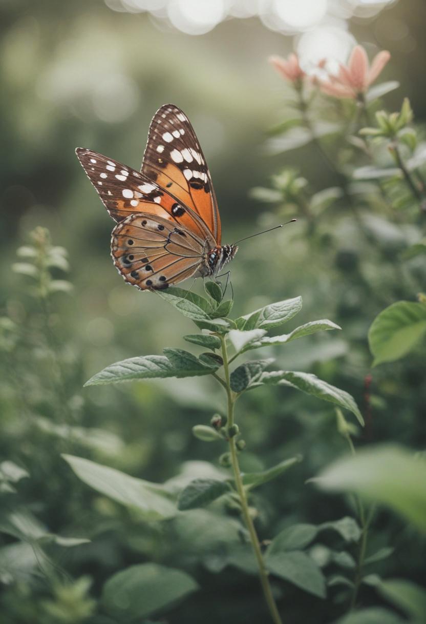 Butterfly-wing plants in soft pastels.