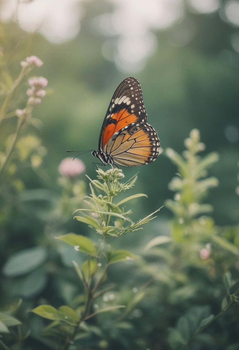 Ethereal plants with butterfly charm.