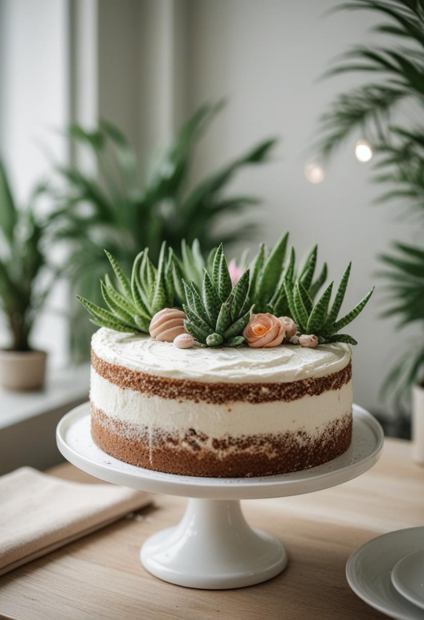 Sweet greenery with cake-like textures and pastel tones.