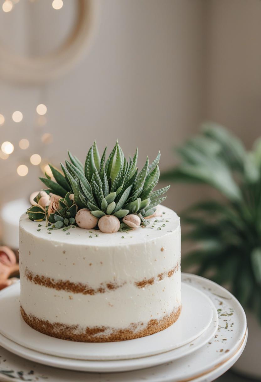 Sweet green vibes with cake-inspired plant decor.