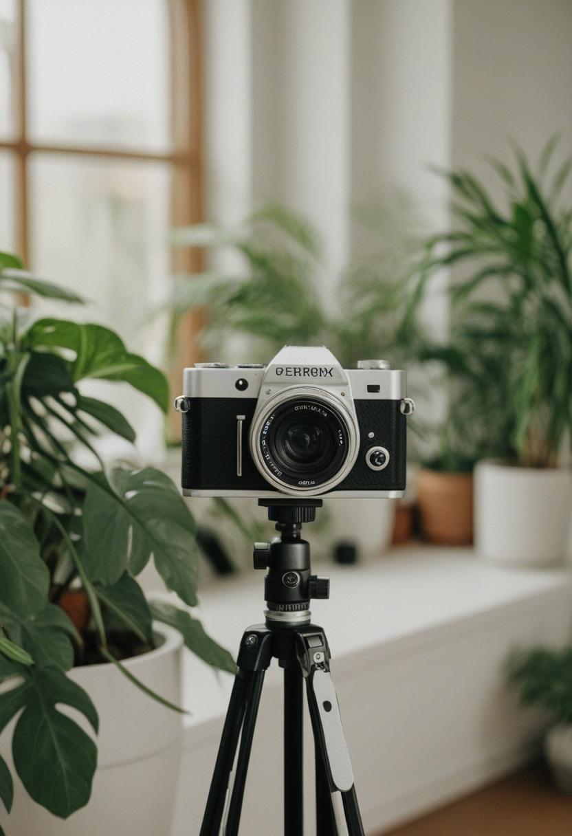 Soft light highlights lush plants against dark background.