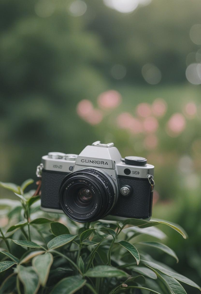 Soft focus plants in a camera-inspired aesthetic.
