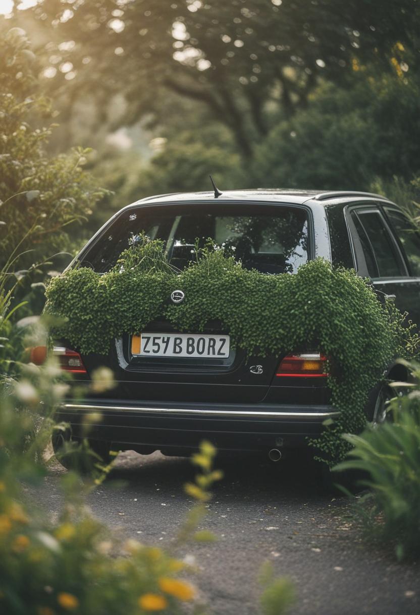Green car-themed plants with sleek design.
