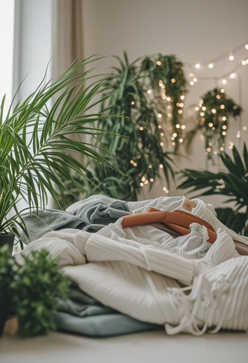 Elegant plant-inspired fashion with a bohemian touch.