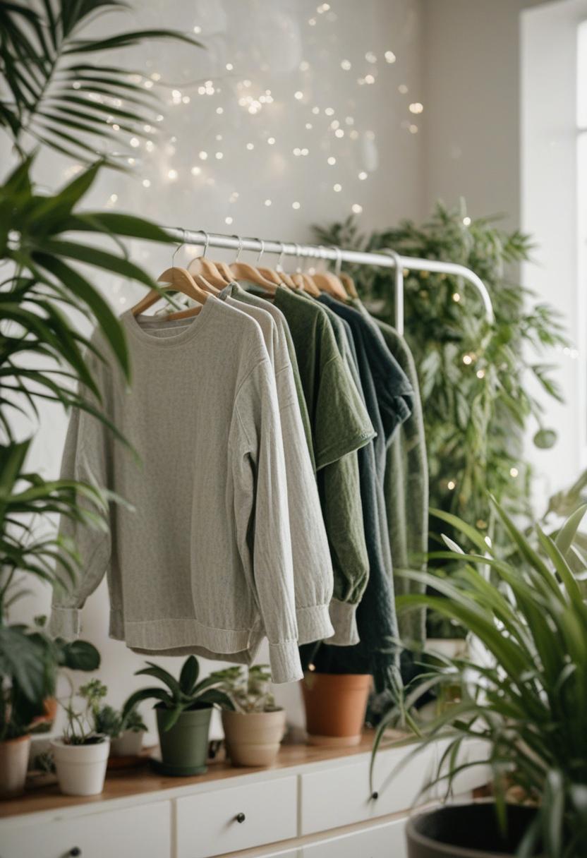 Elegant plant-inspired clothing style.