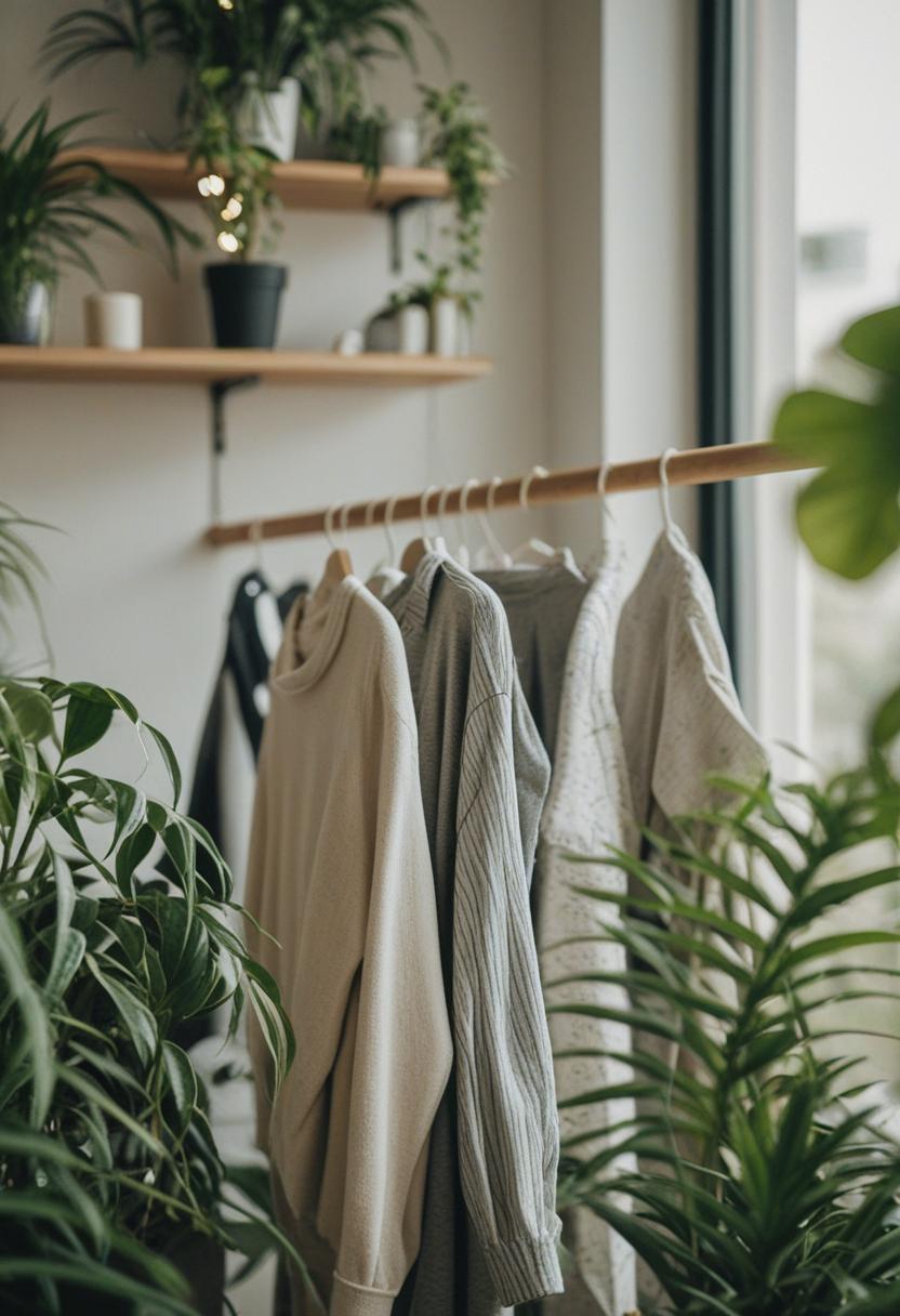 Elegant plants blend with trendy fashion and cozy vibes.