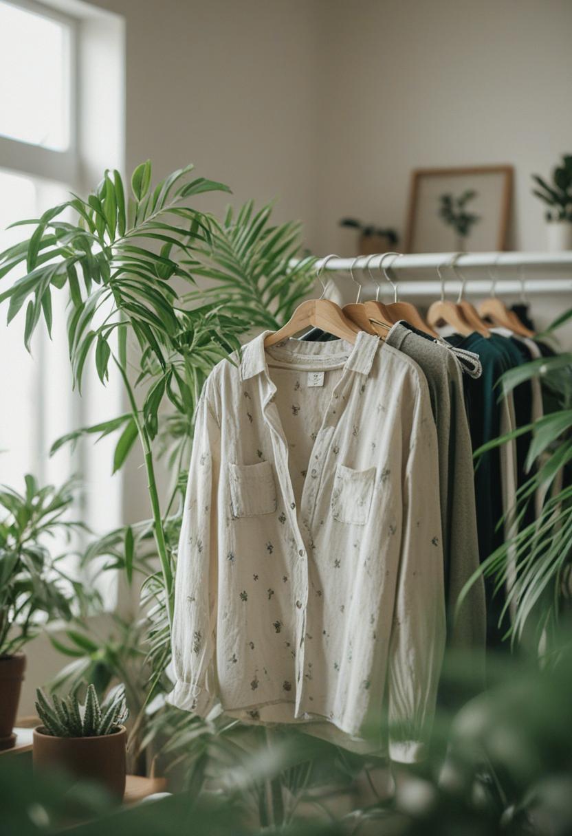 Elegant plant-inspired fashion with a bohemian vibe.