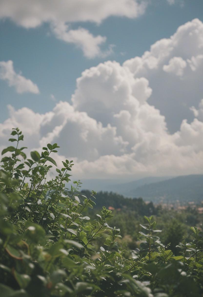 Ethereal plants in a soft cloud-themed setting.