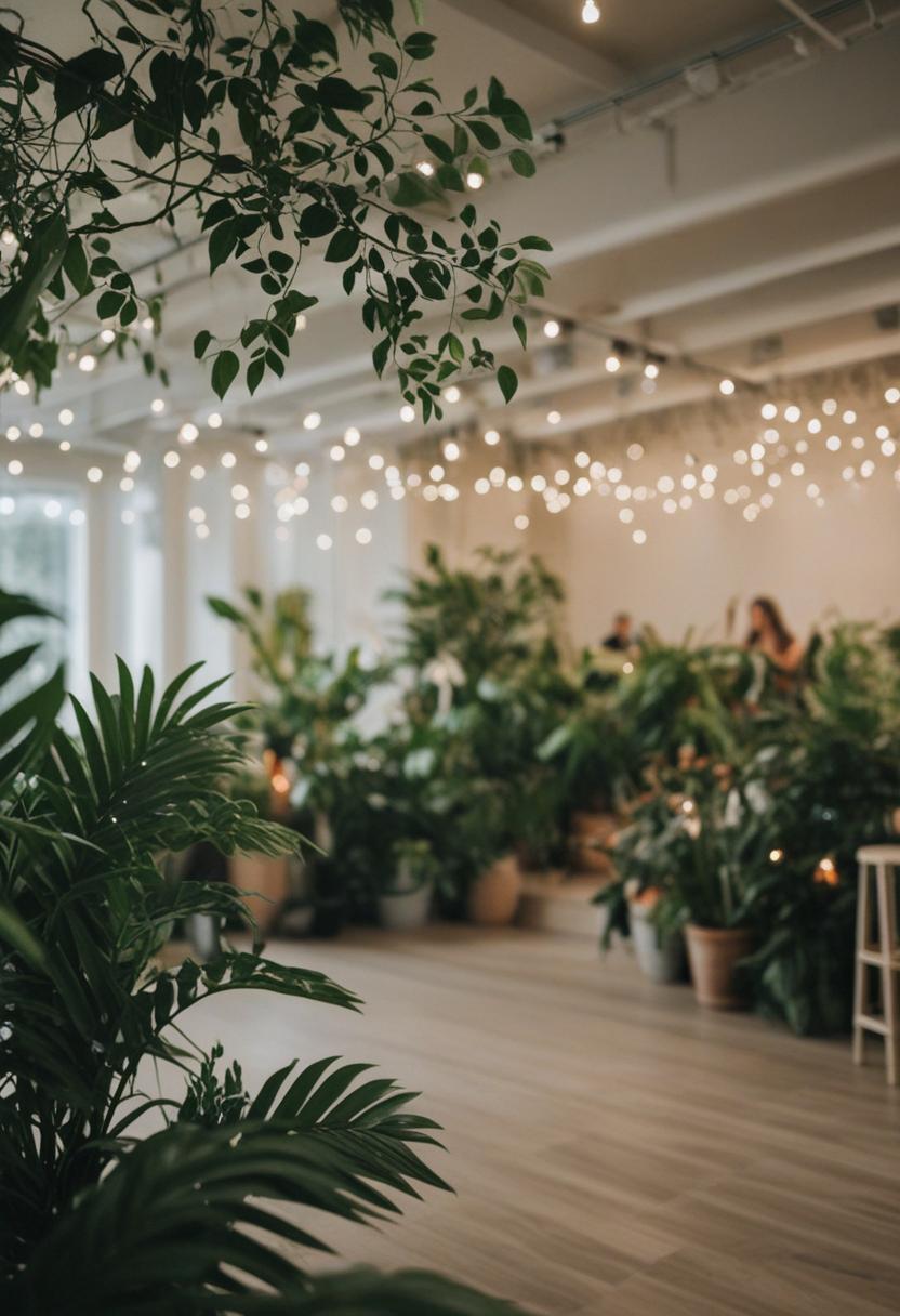 Elegant plants decor for a concert-themed aesthetic.