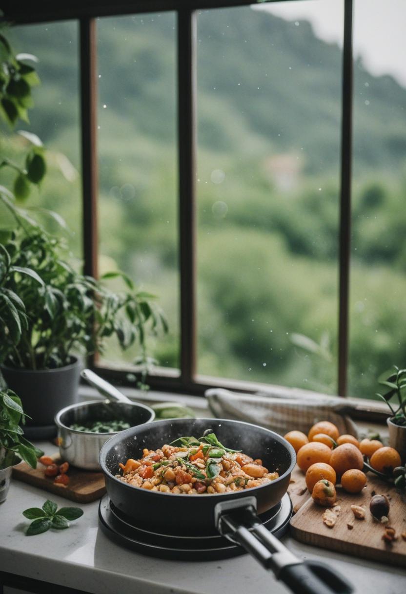 Culinary-inspired plant display with earthy tones.