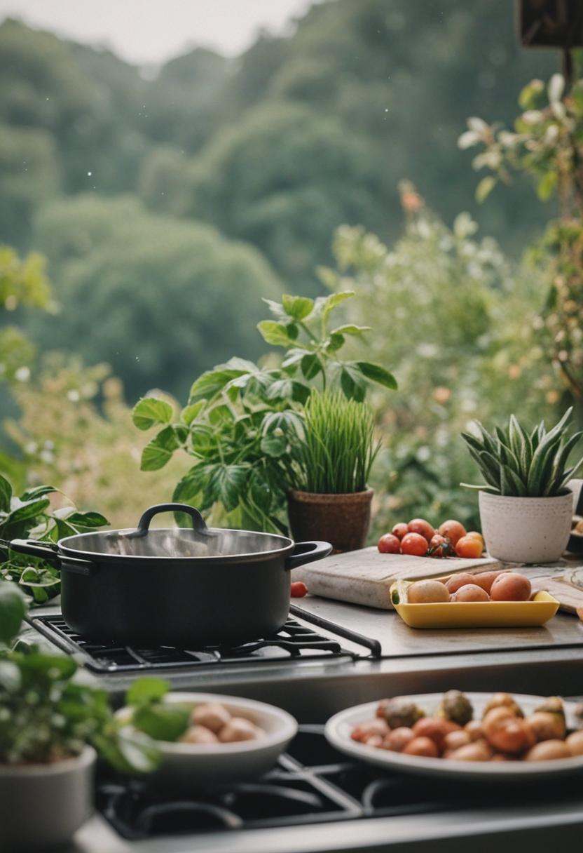 Culinary-themed plants in a stylish, minimalist setup.
