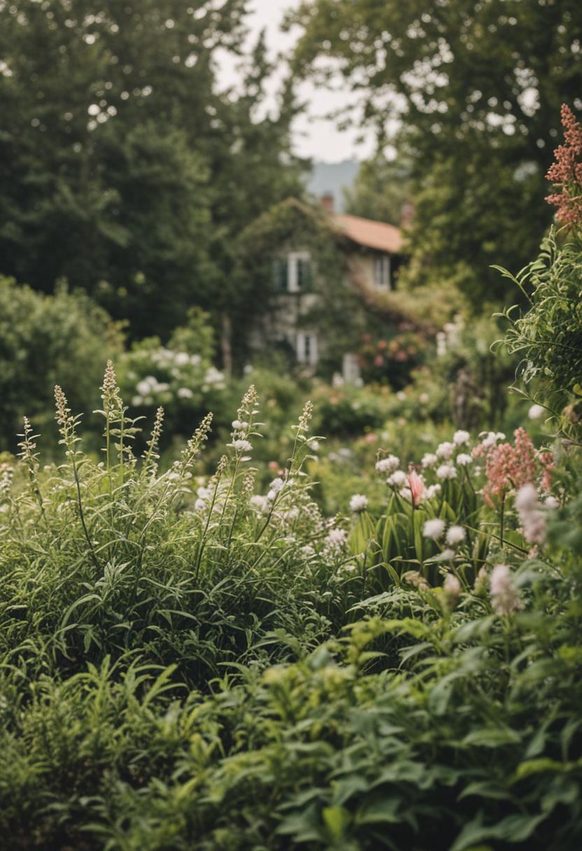 Cottagecore plants in soft pastels and natural textures.