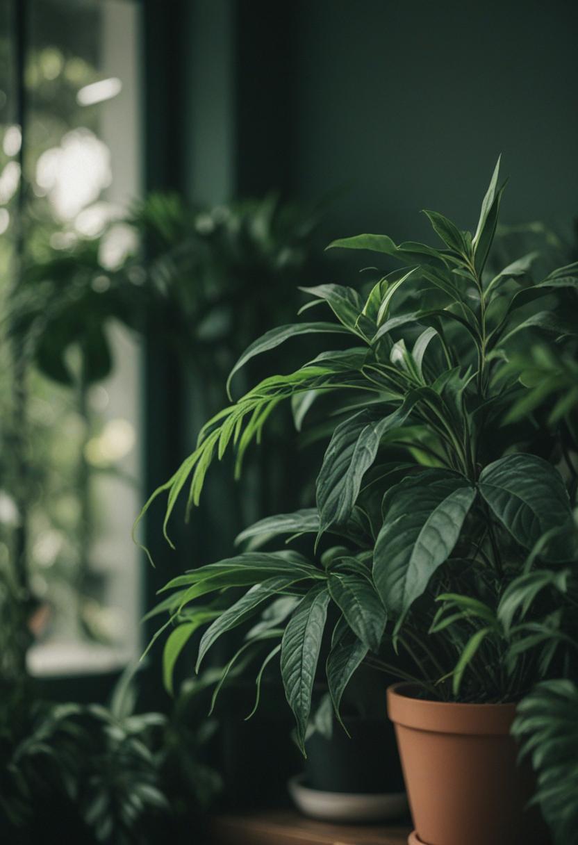 Dark green plants with a serene, nature-inspired vibe.