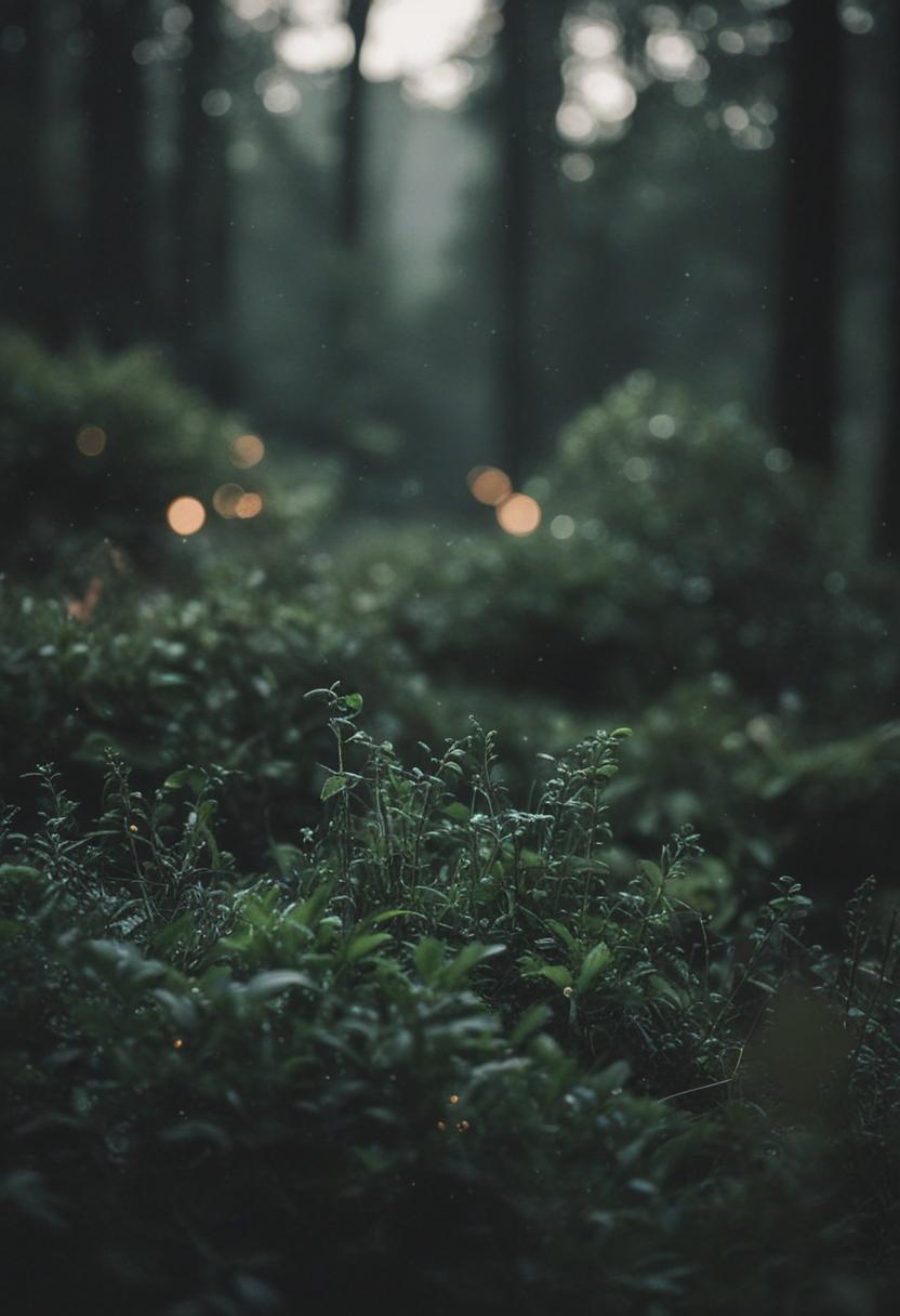 Mysterious plants in a dark, nature-inspired setting.