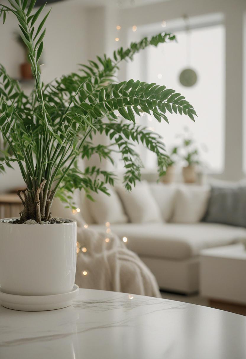 Elegant plants and decor elements for a stylish space.