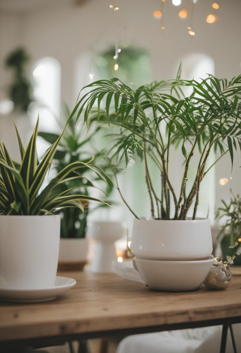 Elegant plant decor with stylish decorative elements.