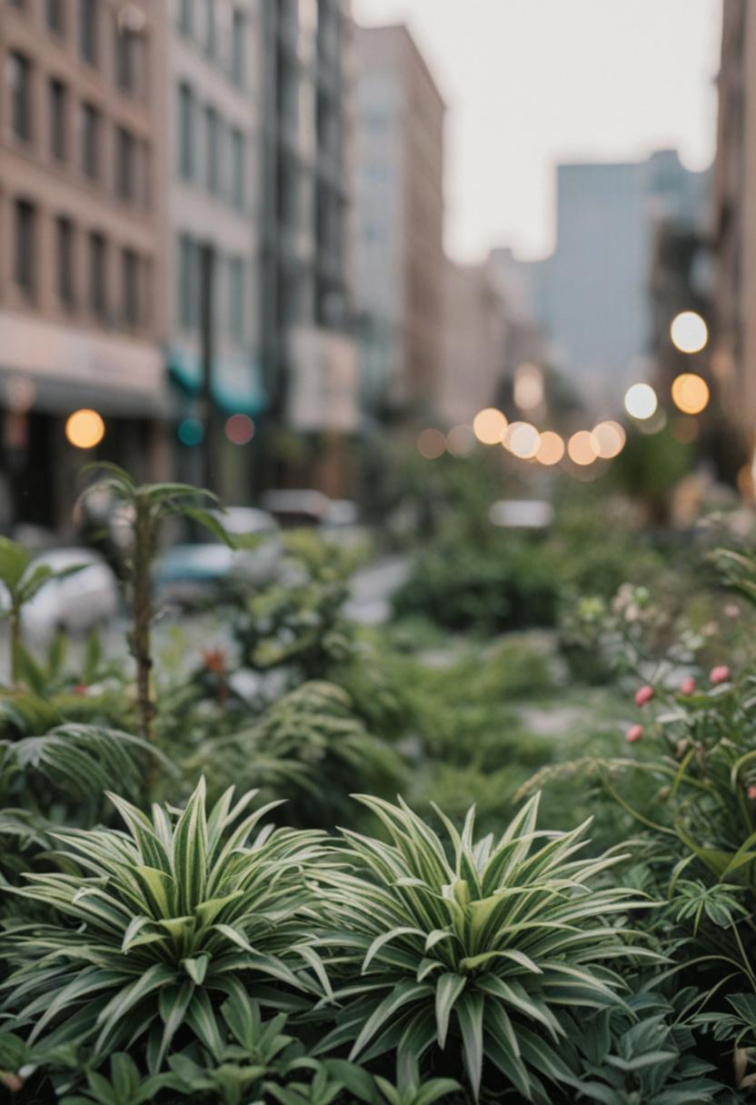 Urban greenery in a downtown setting.