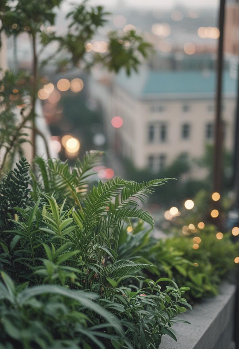 Urban greenery in a downtown setting.
