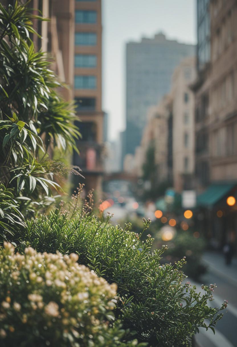 Urban greenery in a downtown setting.