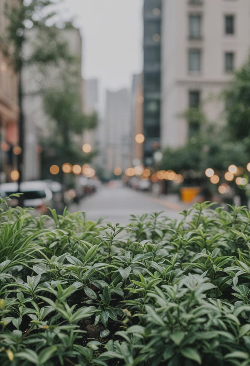 Urban greenery in a downtown setting.