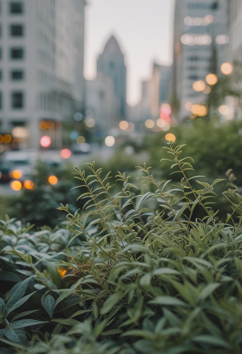 Urban greenery in a downtown setting.