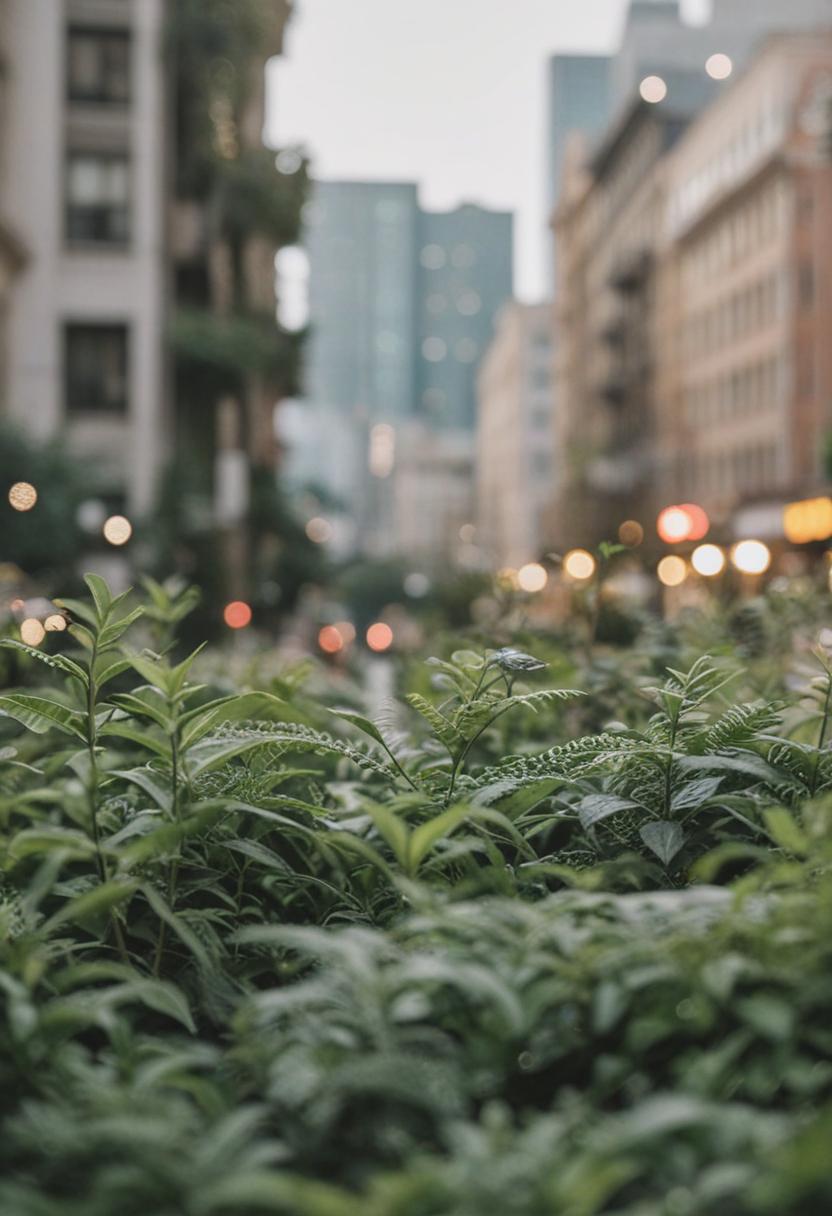 Urban greenery in a downtown setting.
