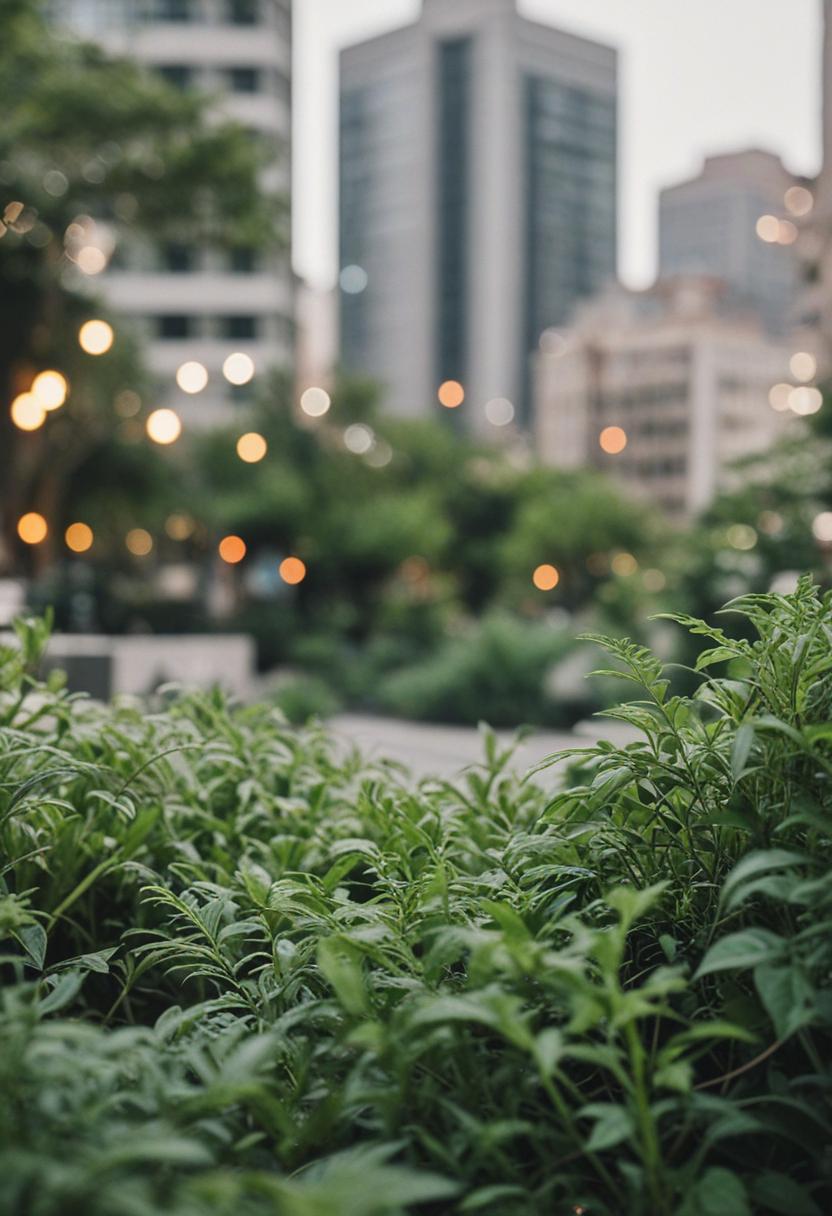 Urban greenery in a downtown setting.