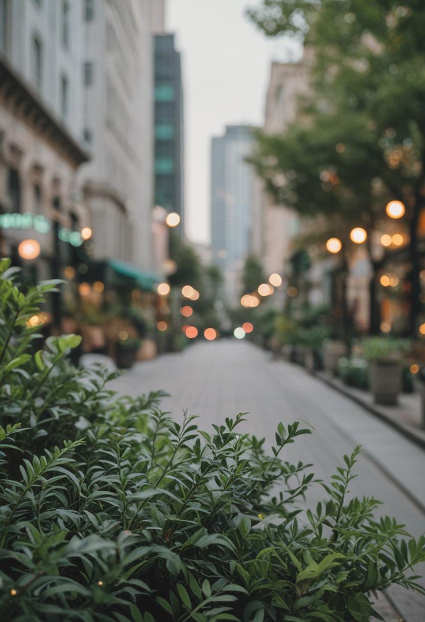 Urban greenery in a downtown setting.