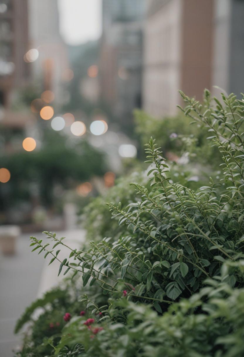 Urban greenery in a downtown setting.