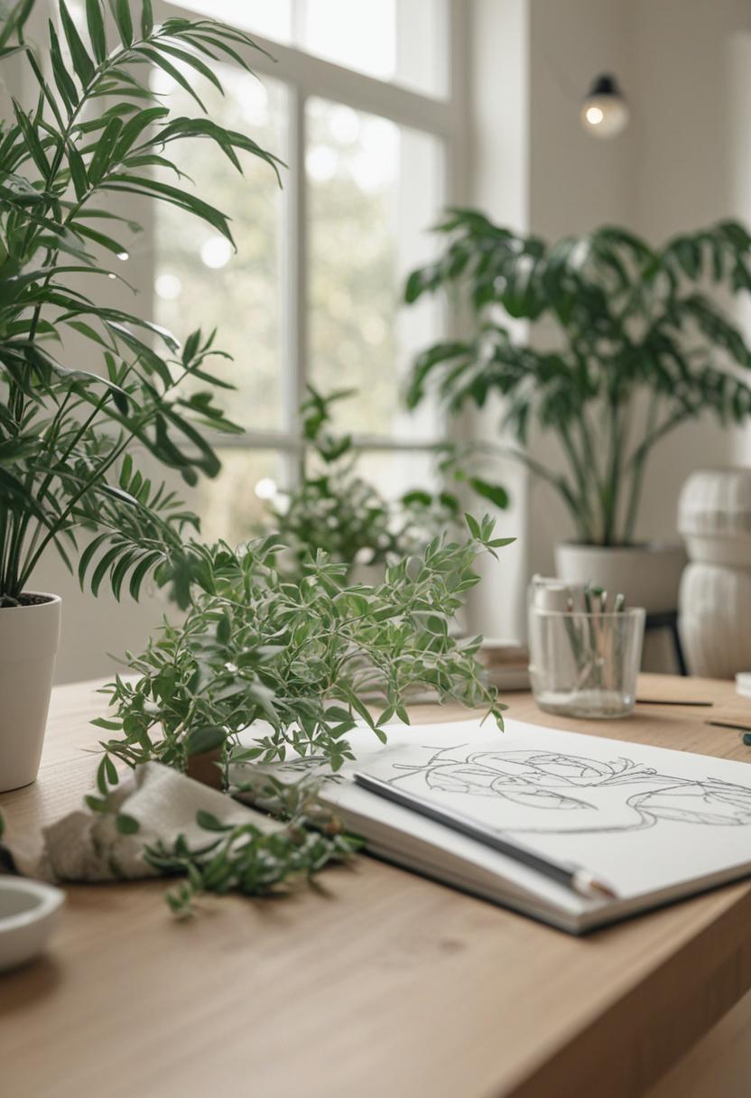 Ethereal plants in soft watercolor style.