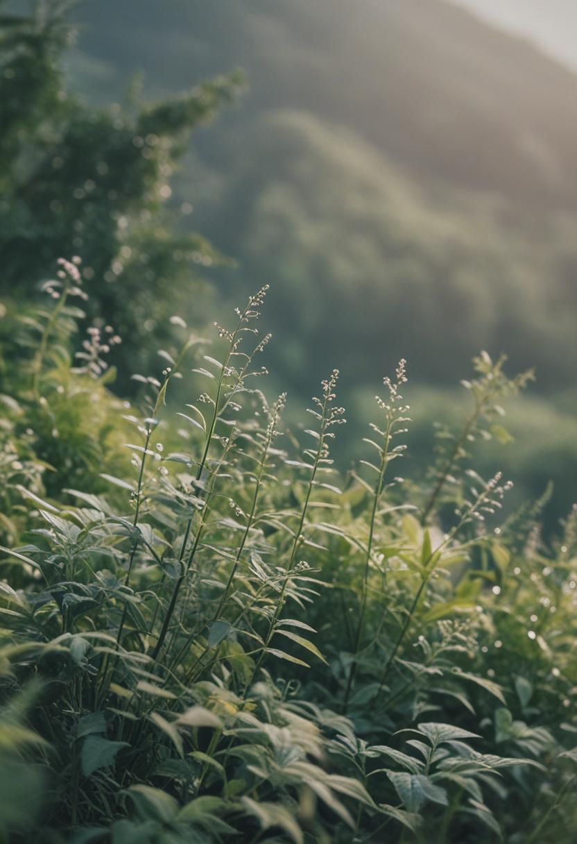Ethereal plants in soft light, dreamy and magical.