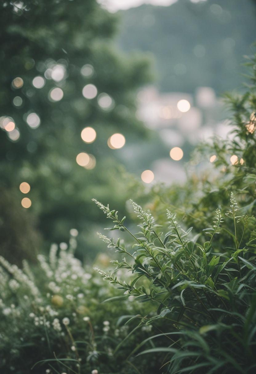 Ethereal plants in soft light, dreamy and magical.