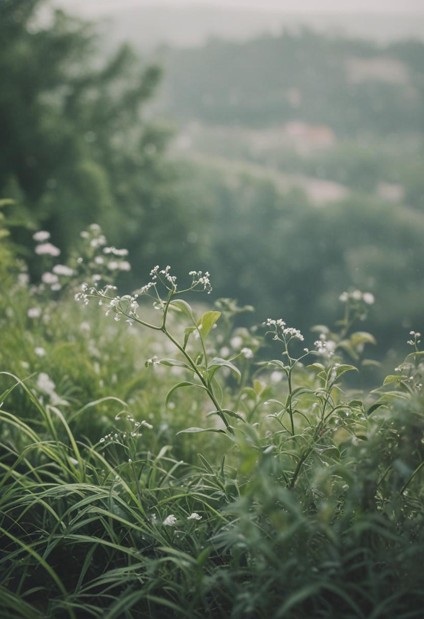 Ethereal plants in soft light, dreamy and magical.