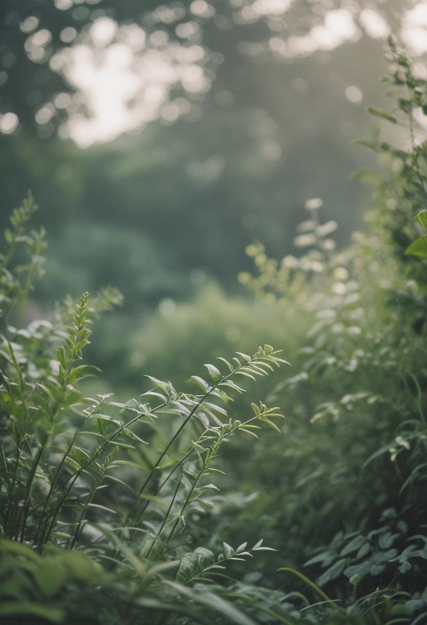 Ethereal plants in soft light, dreamy and magical.