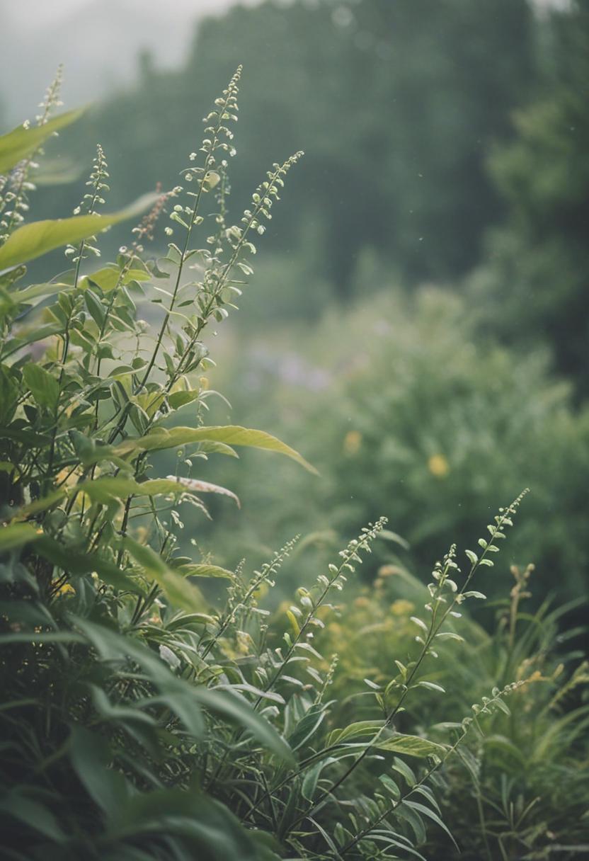 Ethereal plants in soft light, dreamy and mystical.