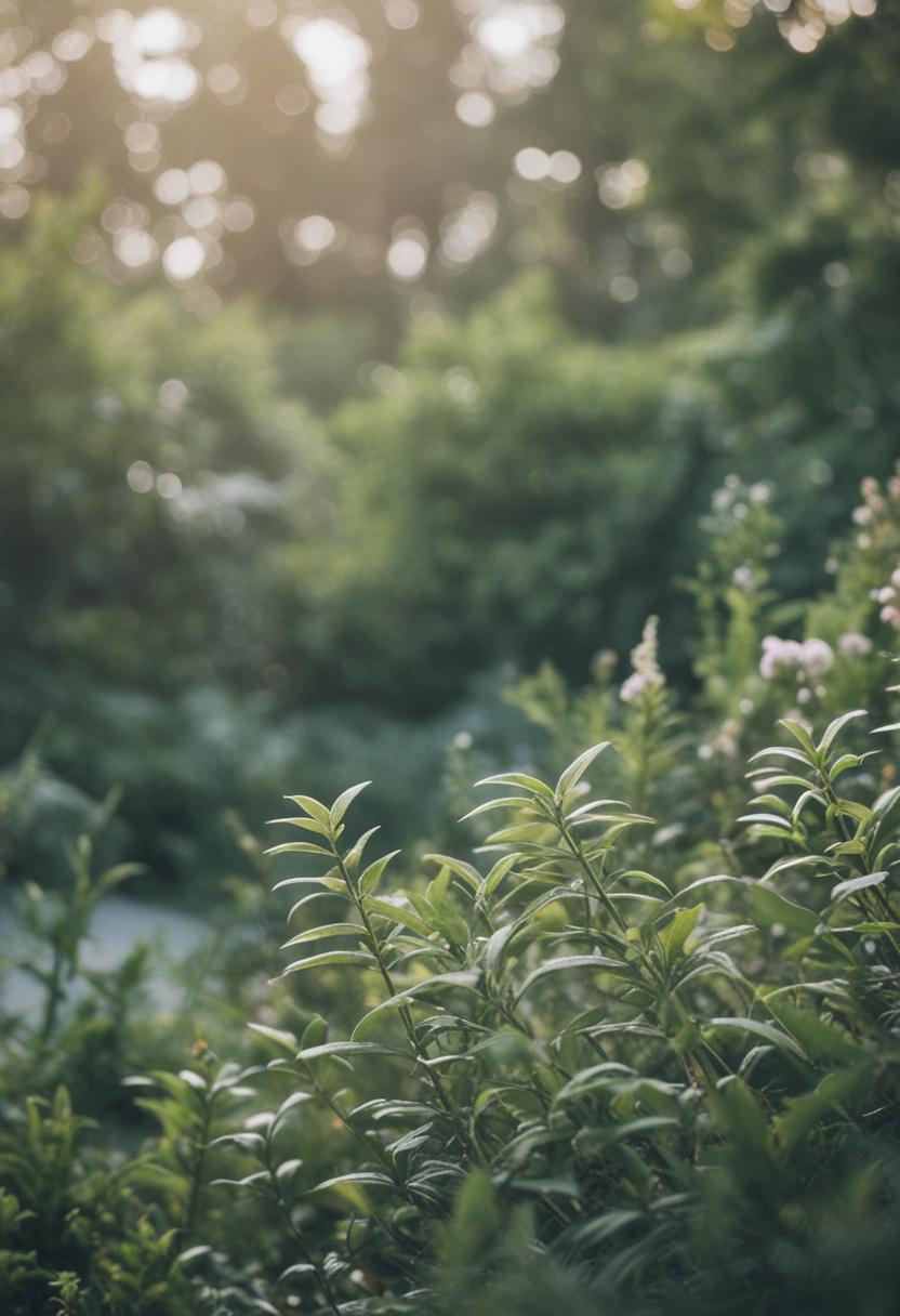 Ethereal plants in soft light, dreamlike and serene.
